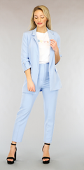 Classy Lichtblauwe Tweedelige Blazer Set