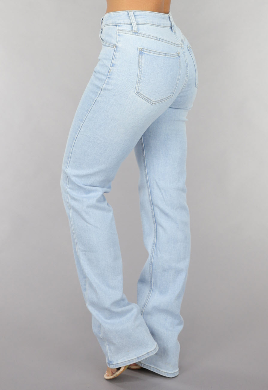 Redial Jeans  Lichtblauwe Tall Mid Waist Straight Leg Jeans