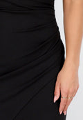 Zwarte Maxi Jurk met Col en Split
