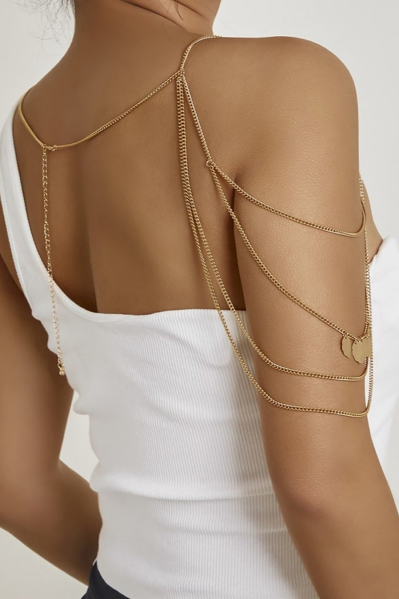Gouden Schouder Ketting met Leaf