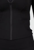 Zwarte Sportset met High Waist Legging en Sportjack