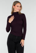 Paarse Coltop met Lange Mouwen en Stretch