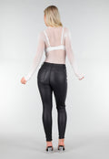 Witte Mesh Fishnet Body met Stretch