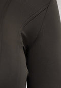 Zwarte Longsleeve Sporttop met Rits en Duimgaten