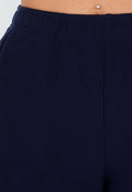 Navy Zachte Stretch Broek met Rechte Pijpen