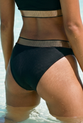 Zwart met Goud Bikinibroekje met Fishnet Effect