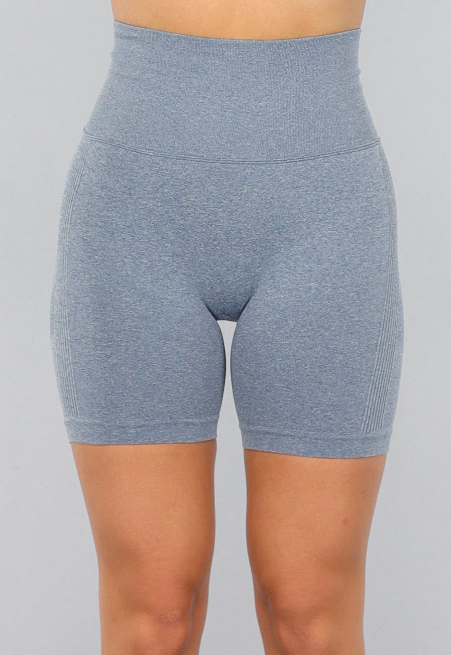 Blauwe Korte Sport Short met Scrunch