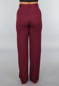 Rechte Tall Stretch Pantalon in Burgundy