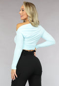 Lichtblauwe Stretch Longsleeve Top