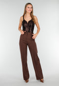Straight Leg Bruine Pantalon Super Stretch
