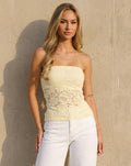 Gele Kanten Bandeau Top  met Stretch